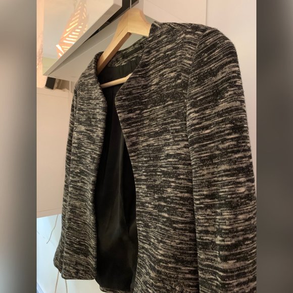 Aritzia Wilfred Black and Grey Striped Blazer - Picture 3 of 6